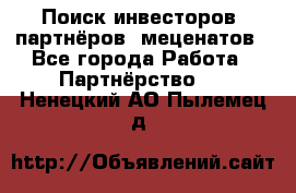 Поиск инвесторов, партнёров, меценатов - Все города Работа » Партнёрство   . Ненецкий АО,Пылемец д.